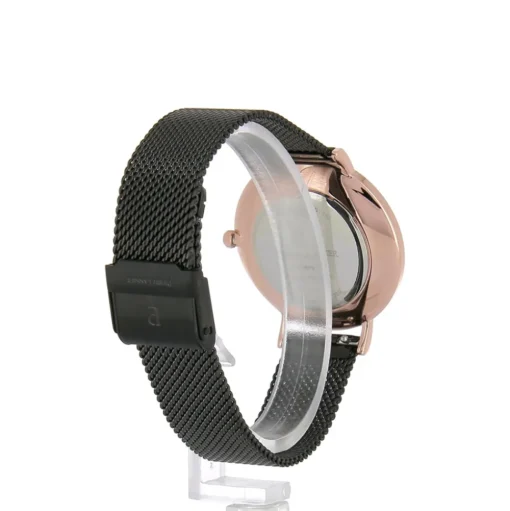 Damen Uhr NATURE Schwarz Zifferblatt Schwarz Milanaise Armband