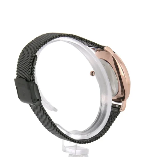 Damen Uhr NATURE Schwarz Zifferblatt Schwarz Milanaise Armband