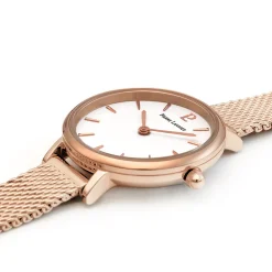 Damen Uhr NOVA Weiss Zifferblatt Roségold Milanaise Armband