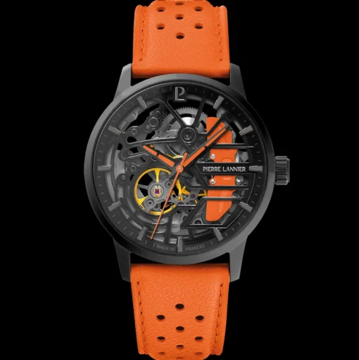 Damen Uhr PADDOCK  Zifferblatt Orange Leder 20 MM Armband