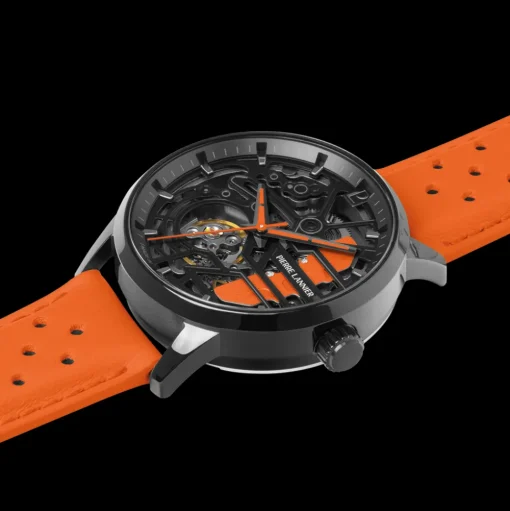 Damen Uhr PADDOCK  Zifferblatt Orange Leder 20 MM Armband