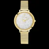 Damen Uhr PETITE CRISTAL Weiss Zifferblatt Gold Milanaise Armband
