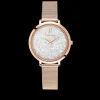 Damen Uhr PETITE CRISTAL Weiss Zifferblatt Roségold Milanaise Armband