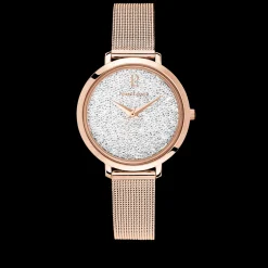 Damen Uhr PETITE CRISTAL Weiss Zifferblatt Roségold Milanaise Armband