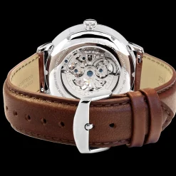 Herren Uhr AUTOMATIC Grün Zifferblatt Braun Leder 20 MM Armband