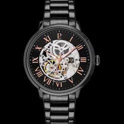 Herren Uhr AUTOMATIC Schwarz Zifferblatt Schwarz Edelstahl Armband