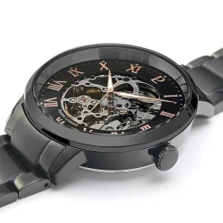 Herren Uhr AUTOMATIC Schwarz Zifferblatt Schwarz Edelstahl Armband