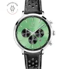 Herren Uhr BARON Grün Zifferblatt Grün Perforiertes Leder 20 MM Armband