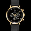 Herren Uhr BARON Schwarz Zifferblatt Schwarz Leder Armband