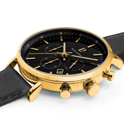 Herren Uhr BARON Schwarz Zifferblatt Schwarz Leder Armband