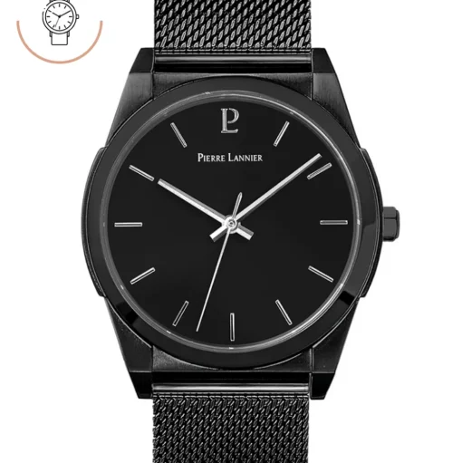 Herren Uhr CANDIDE Schwarz Zifferblatt Schwarz Milanaise Armband