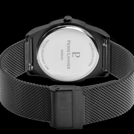 Herren Uhr CANDIDE Schwarz Zifferblatt Schwarz Milanaise Armband