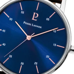 Herren Uhr CITYLINE Blau Zifferblatt Braun Leder Armband