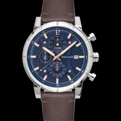 Herren Uhr CRITERIUM Blau Zifferblatt Braun Leder Armband