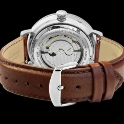 Herren Uhr EVIDENCE Blau Zifferblatt Braun Leder Armband