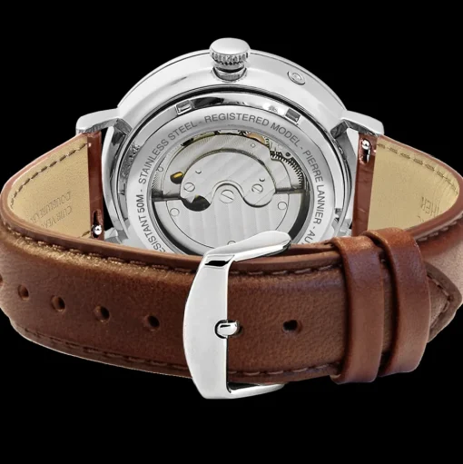 Herren Uhr EVIDENCE Blau Zifferblatt Braun Leder Armband