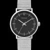 Herren Uhr GAIUS Schwarz Zifferblatt Silber Milanaise Armband