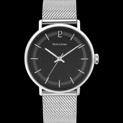 Herren Uhr GAIUS Schwarz Zifferblatt Silber Milanaise Armband