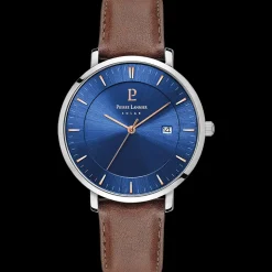 Herren Uhr INTI Blau Zifferblatt Braun Leder Armban