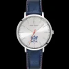 Herren Uhr ÉLYSÉE Silber Zifferblatt Blau Leder Armband