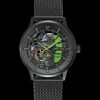 Herren Uhr PADDOCK Schwarz Zifferblatt Schwarz Milanaise 22 MM Armband