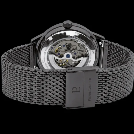 Herren Uhr PADDOCK Schwarz Zifferblatt Schwarz Milanaise Armband