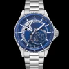 Herren Uhr RCS Blau Zifferblatt Silber Edelstahl 22 MM Armband