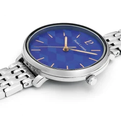 QuartzDamen Uhr MIRAGE Blau Zifferblatt Silber Stahl Armband