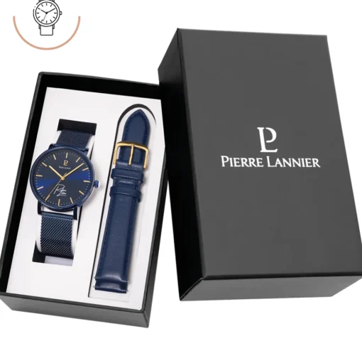 Unisex Set Robin Leon ESSENTIAL Blau Zifferblatt Blau Leder 20 MM Armband